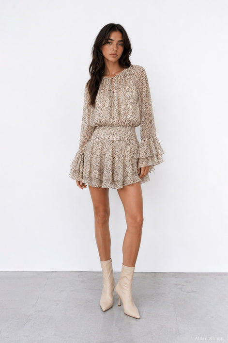 Tie-Front Leopard Dress