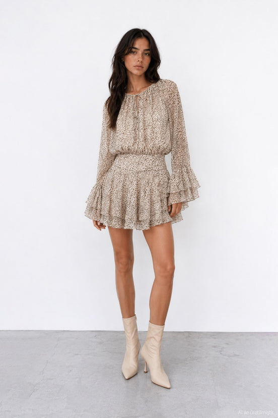 Tie-Front Leopard Dress