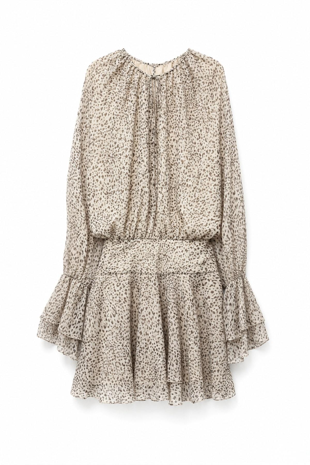 Tie-Front Leopard Dress