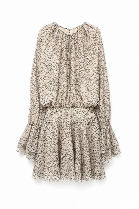 Tie-Front Leopard Dress