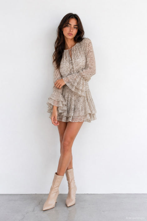 Tie-Front Leopard Dress