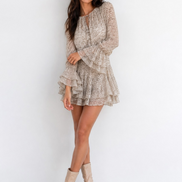 Tie-Front Leopard Dress