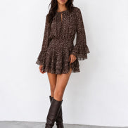 Tie-Front Leopard Dress