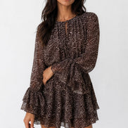 Tie-Front Leopard Dress