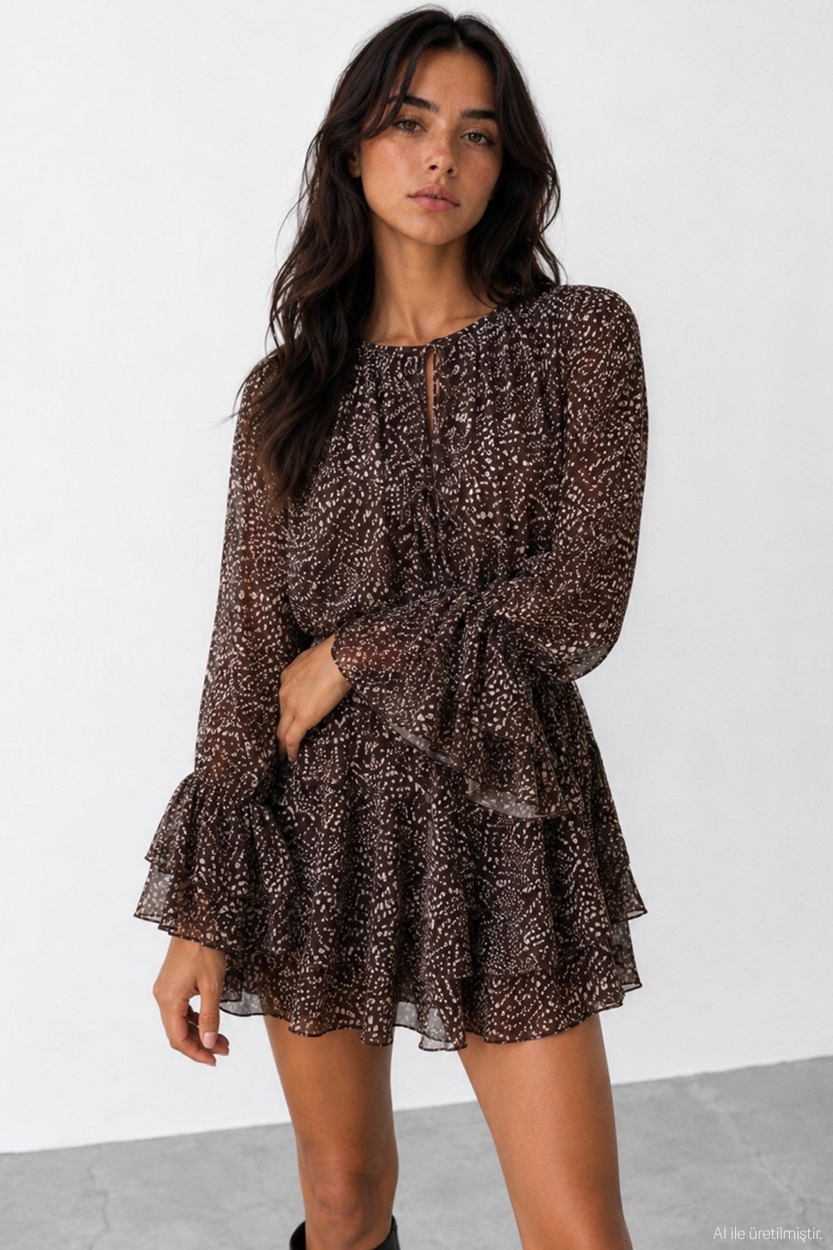 Tie-Front Leopard Dress