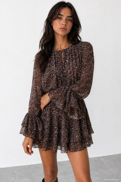 Tie-Front Leopard Dress