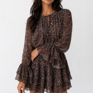 Tie-Front Leopard Dress
