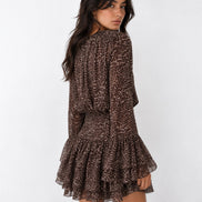 Tie-Front Leopard Dress