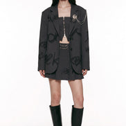 Graphic Chain-Detail Blazer