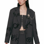 Graphic Chain-Detail Blazer