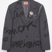 Graphic Chain-Detail Blazer