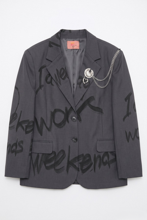 Graphic Chain-Detail Blazer