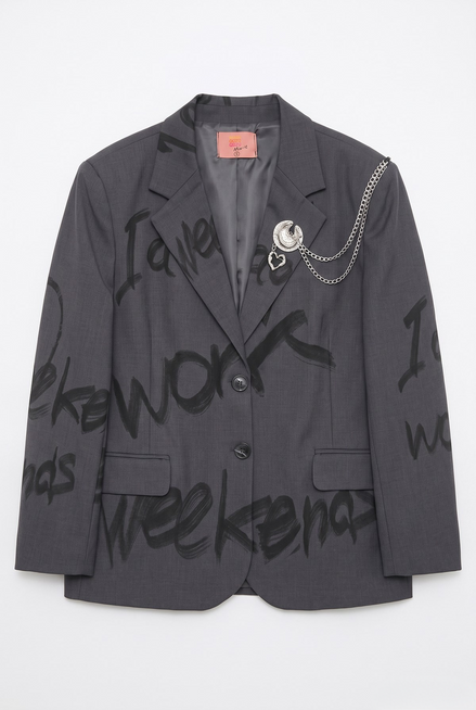 Graphic Chain-Detail Blazer
