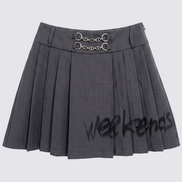 Pleated Graphic Mini Skirt
