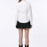 Wrap Buckle-Detail Blouse