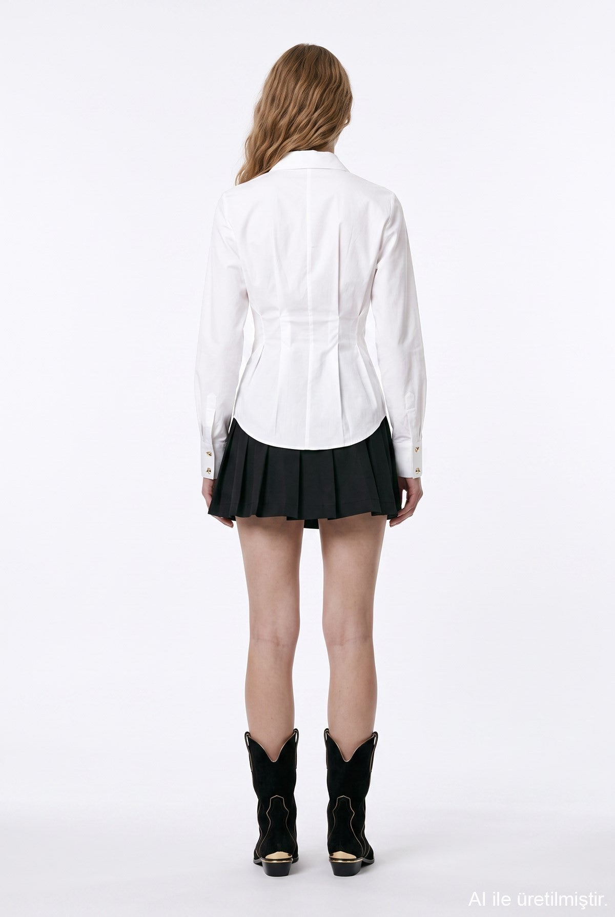 Wrap Buckle-Detail Blouse