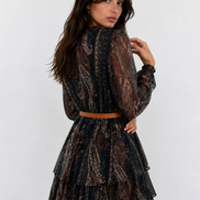 Printed Belted Mini Dress