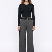 Wide-Leg Belted Trousers