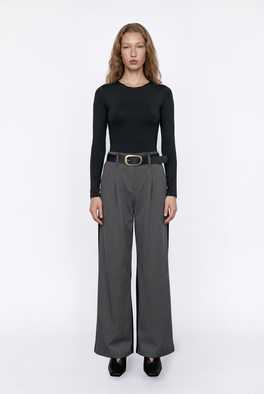 Wide-Leg Belted Trousers