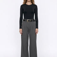 Wide-Leg Belted Trousers