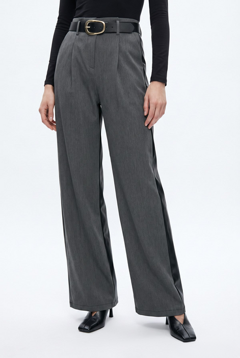 Wide-Leg Belted Trousers