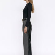 Wide-Leg Belted Trousers