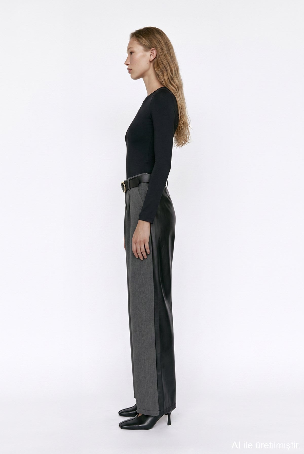 Wide-Leg Belted Trousers