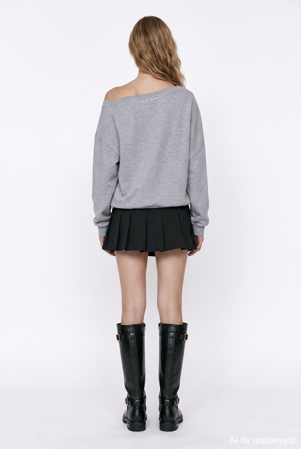 Star Print Off-Shoulder Sweatshirt
