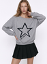 Star Print Off-Shoulder Sweatshirt