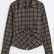 Draped Plaid Shirt